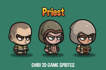 Priest Chibi Character Sprites