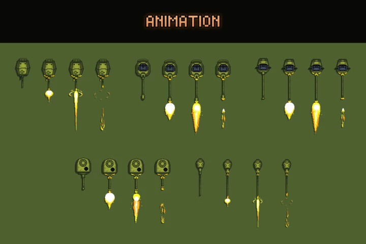 Top Down Tank Sprites Pixel Art