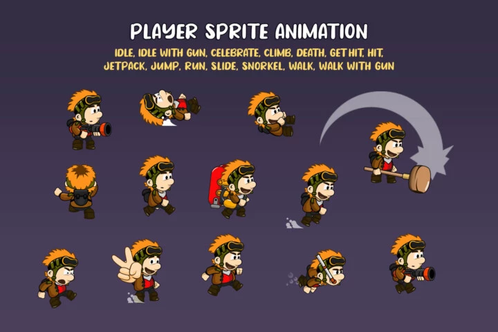 Cartoon Boy Sprites for Platformer Game