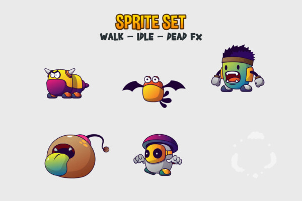 Cartoon Enemy Sprites Pack 12 Download - CraftPix.net