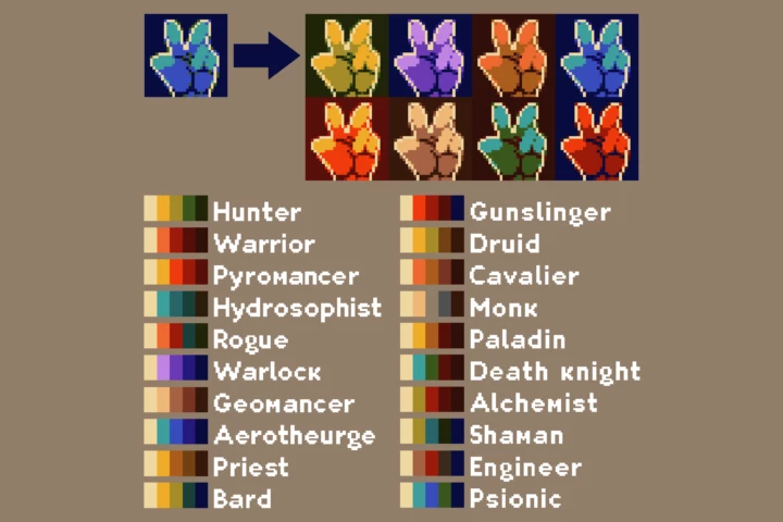 Engineer and Psionic Pixel Art Ability Icon Set