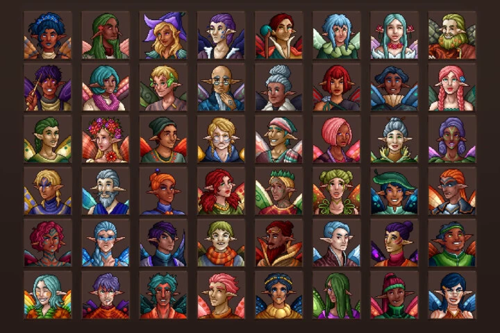 Fairy Avatar Icons 64×64 Pixel Art
