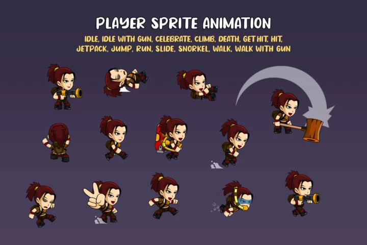 Female Main Character Sprites for Platformer