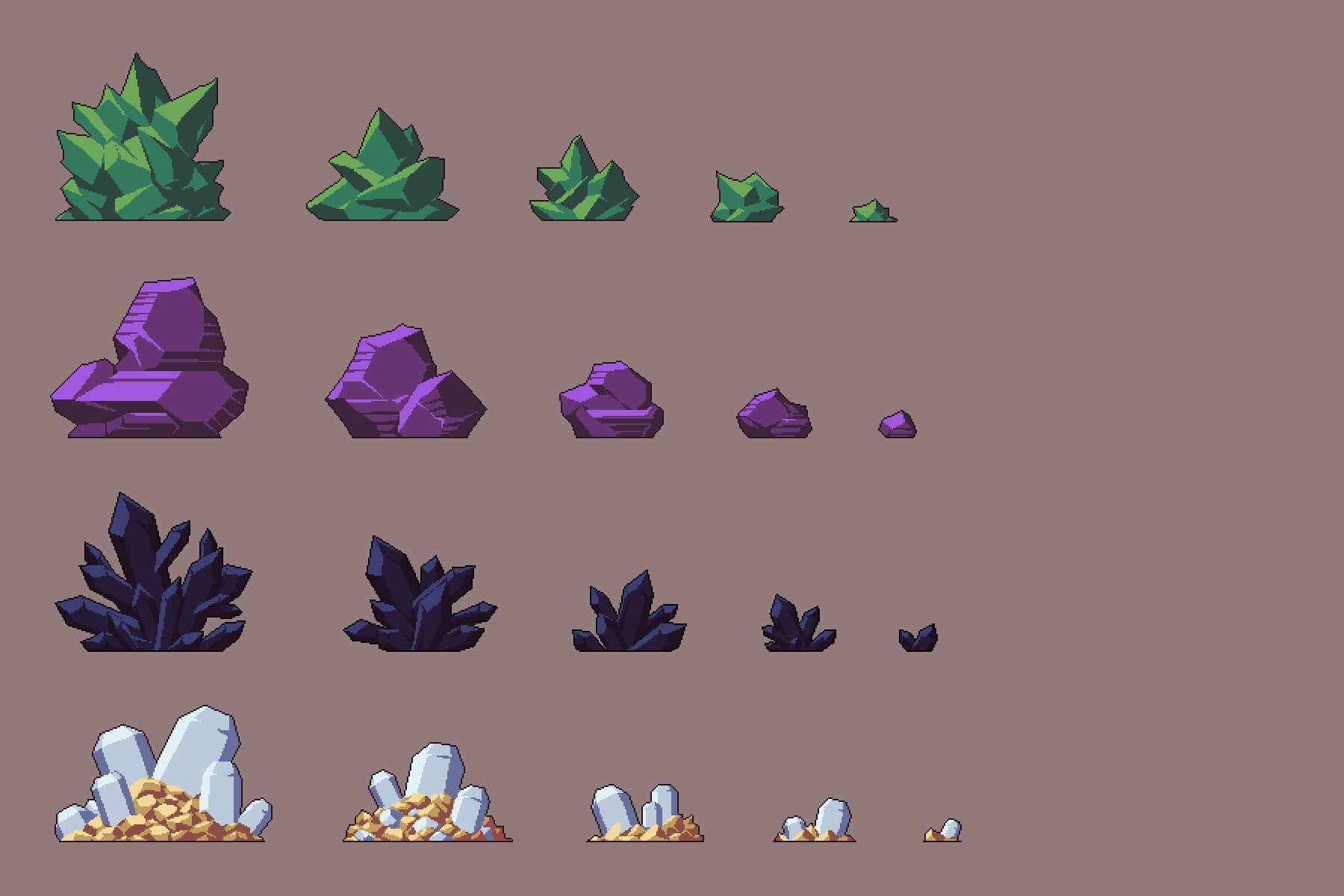 Glowing Crystals & Shrine - Animated Pixel Art Pack by Frakassets