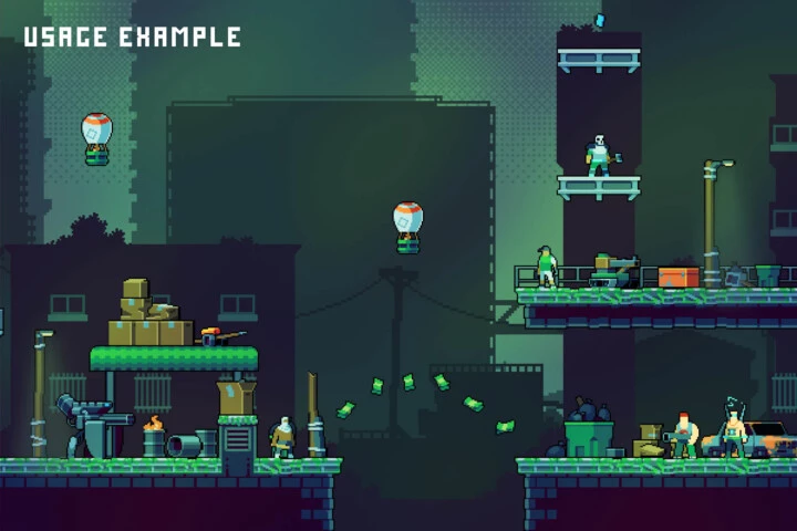 Free Cyberpunk Overlay Effects for Platformer Game