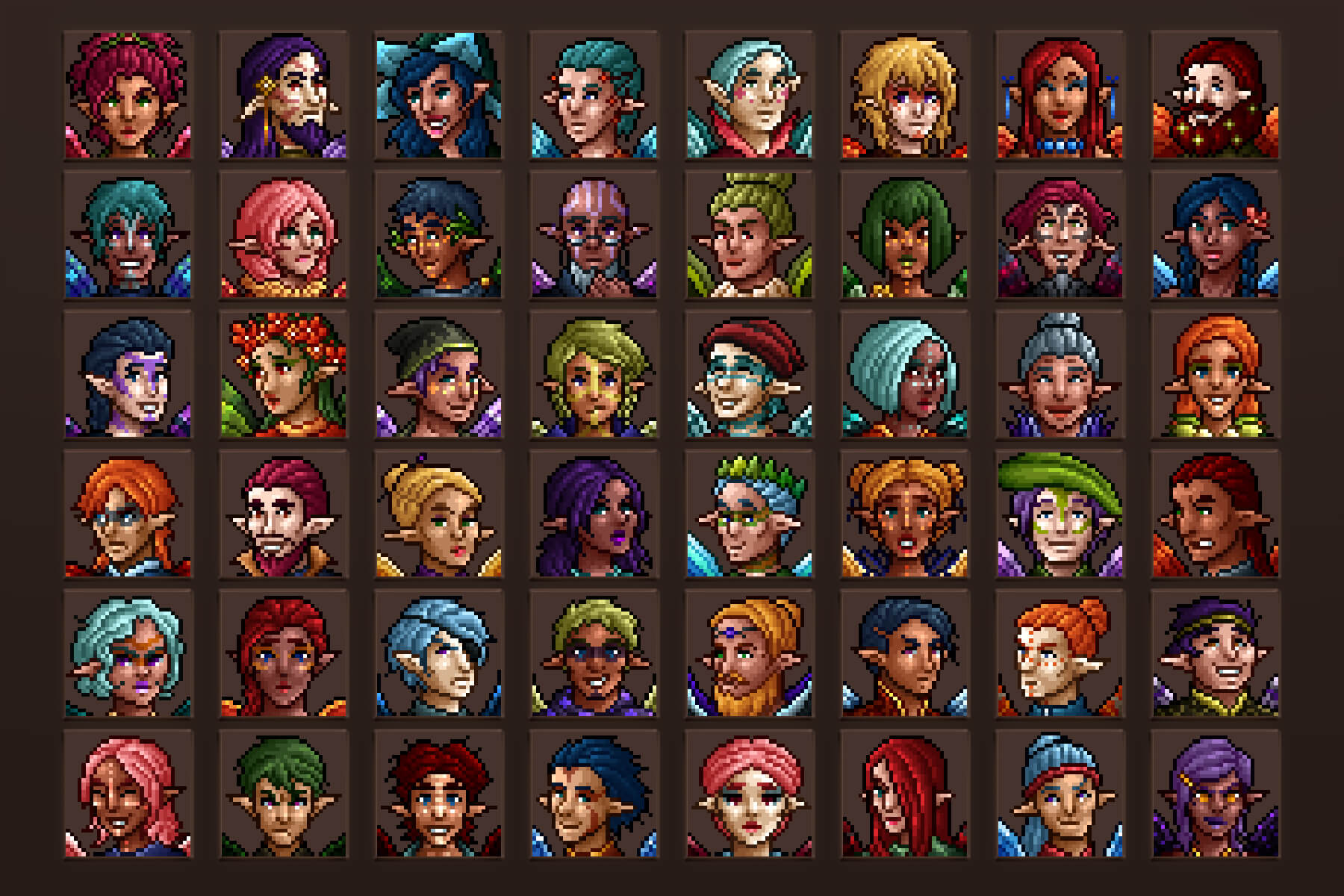 Free Fairy Avatar Icons 32x32 Pixel Art 