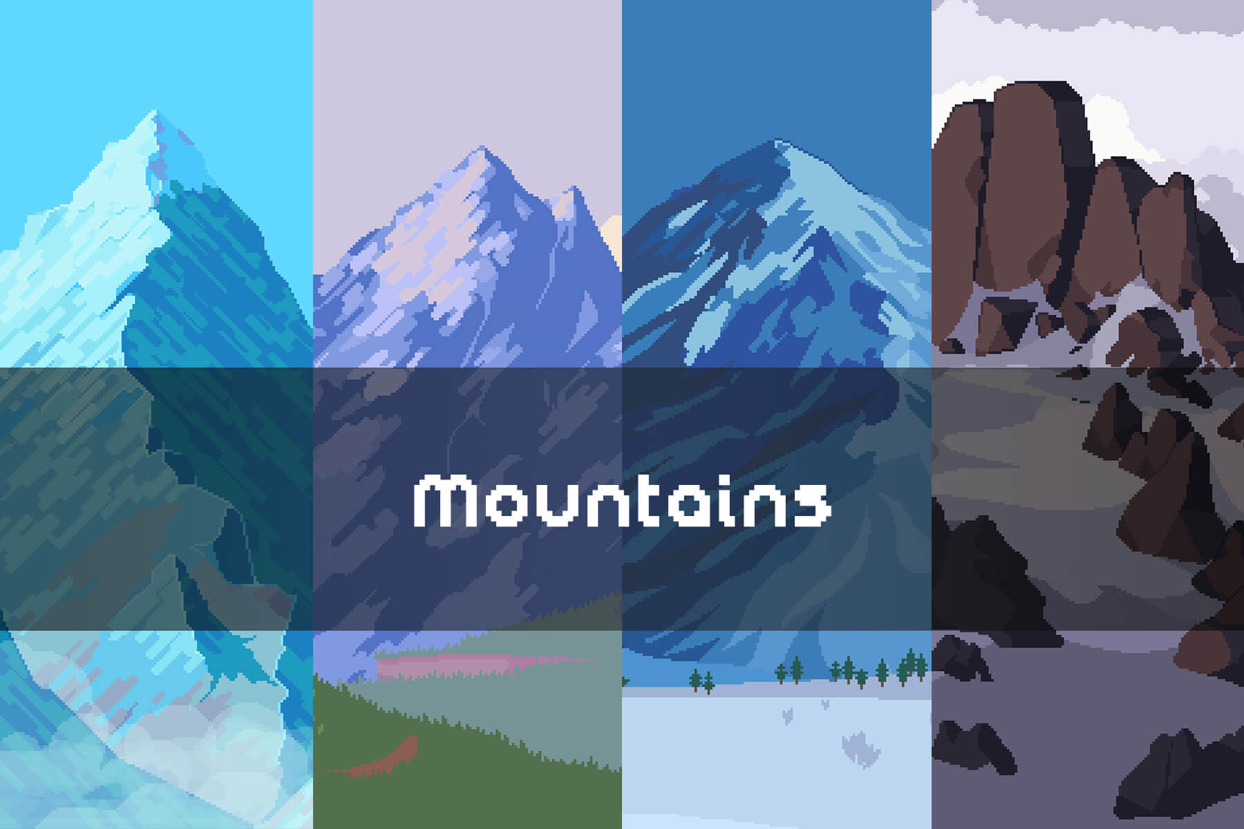Free Mountain Backgrounds Pixel Art Download CraftPix
