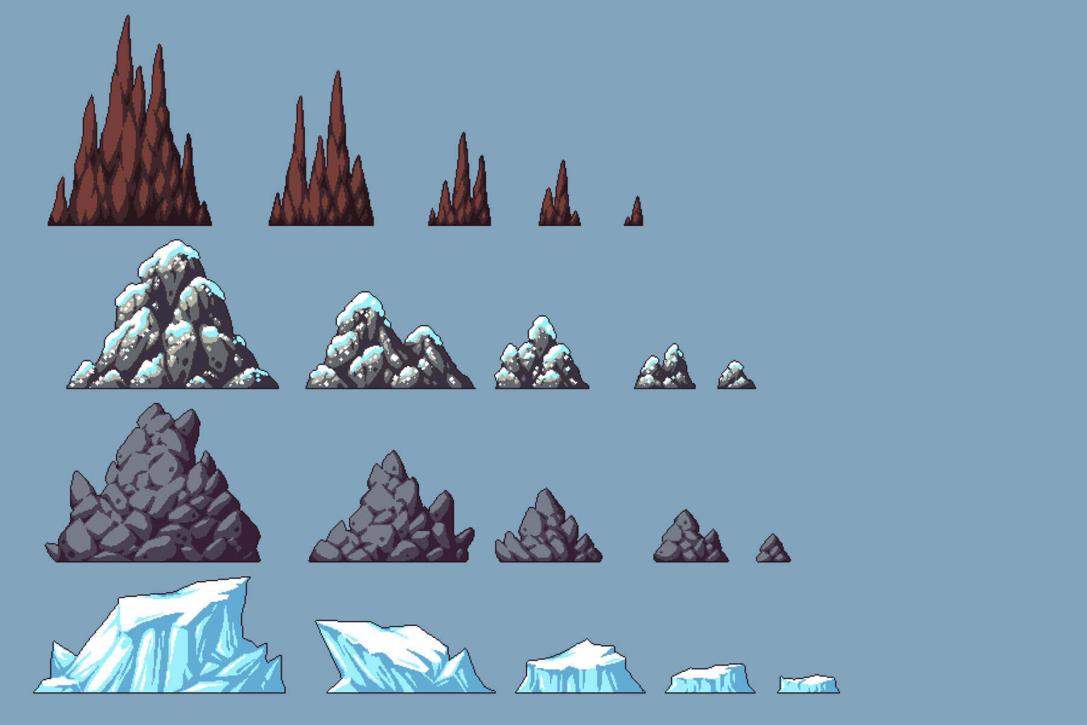 Free Rocks Pixel Art Asset Pack Download - CraftPix.net