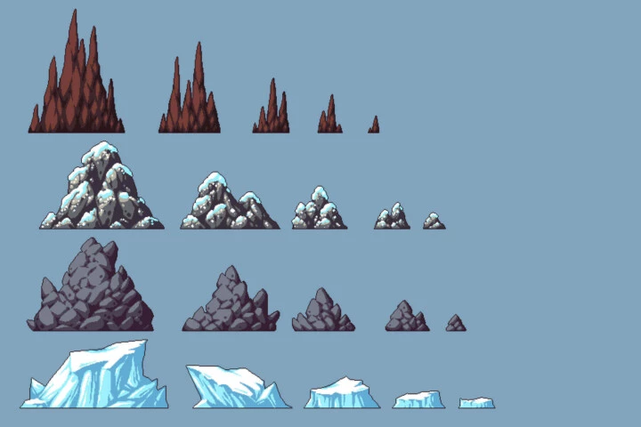 Free Rocks Pixel Art Asset Pack