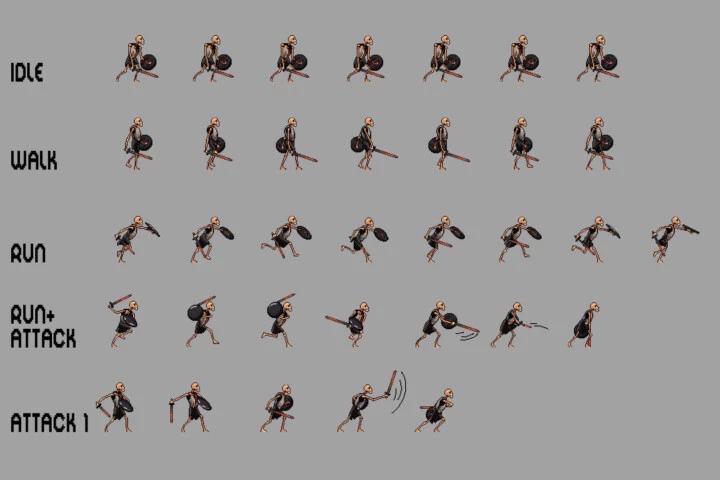 Free Skeleton Pixel Art Sprite Sheets