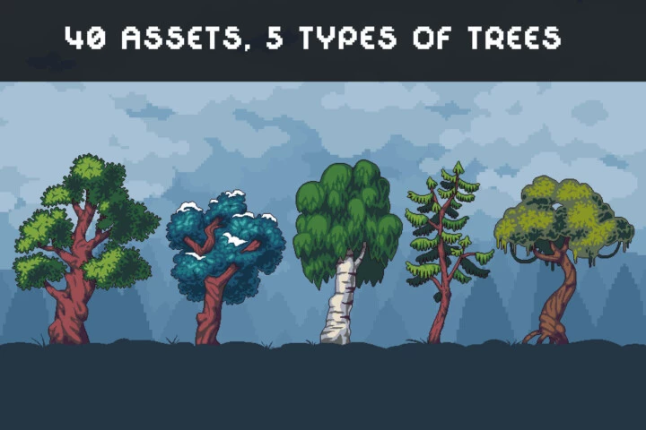 Free Tree Pixel Art Asset Pack