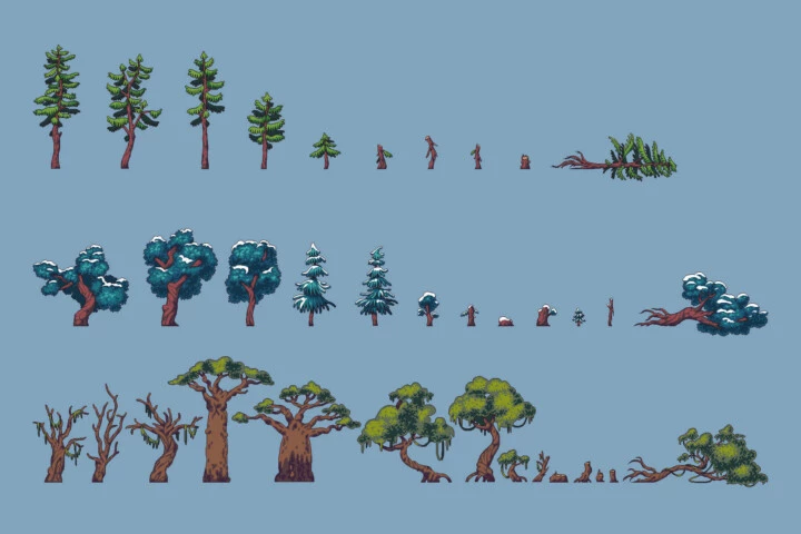 Free Tree Pixel Art Asset Pack