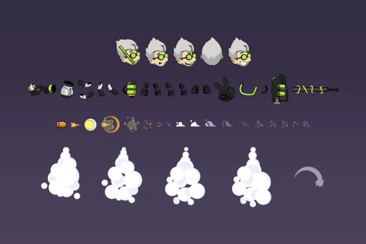 Mad Scientist Game Character Sprite