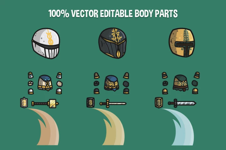 Paladin Chibi Character Sprites