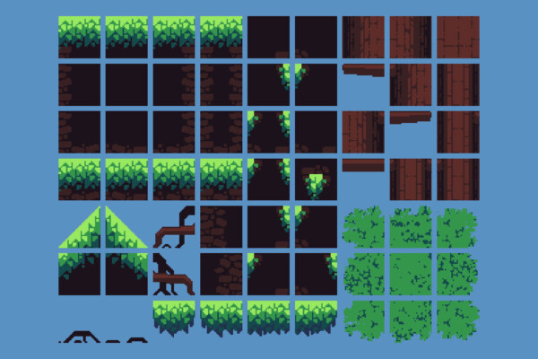 Tiny Forest Tileset Platformer Pixel Art - CraftPix.net