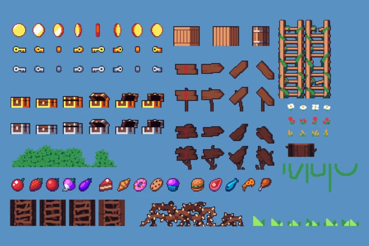 Tiny Forest Tileset Platformer Pixel Art