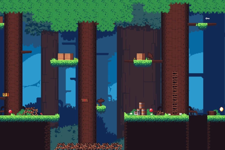 Tiny Forest Tileset Platformer Pixel Art