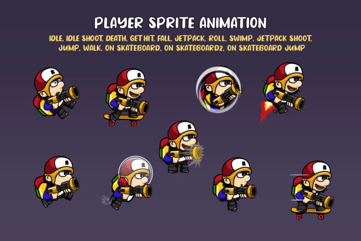 Cartoon Boy Character Animation Sprites
