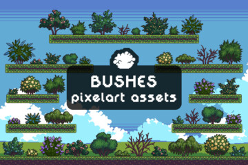 Free Bush Assets Pixel Art Pack