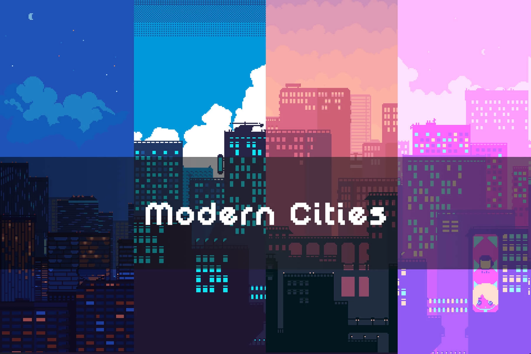 Free City Backgrounds Pixel Art Download 