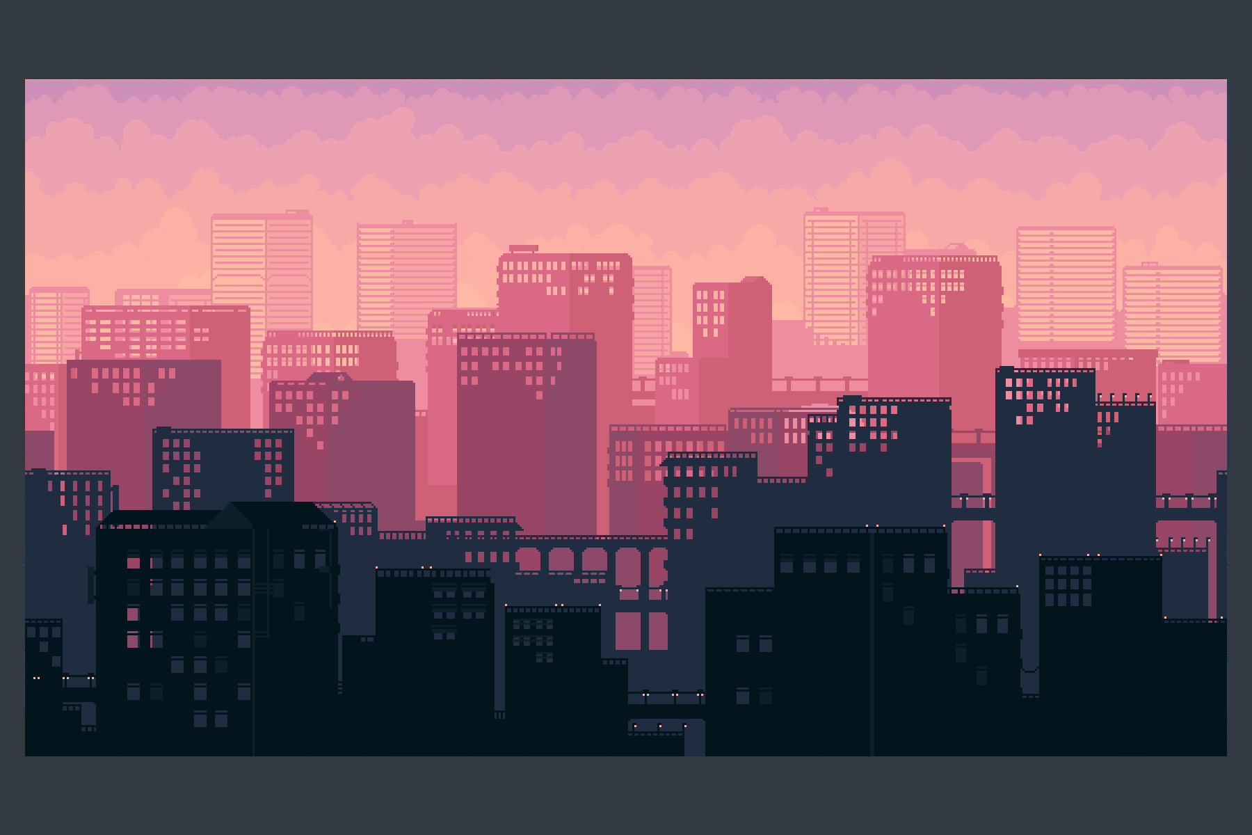 pixel art skyline