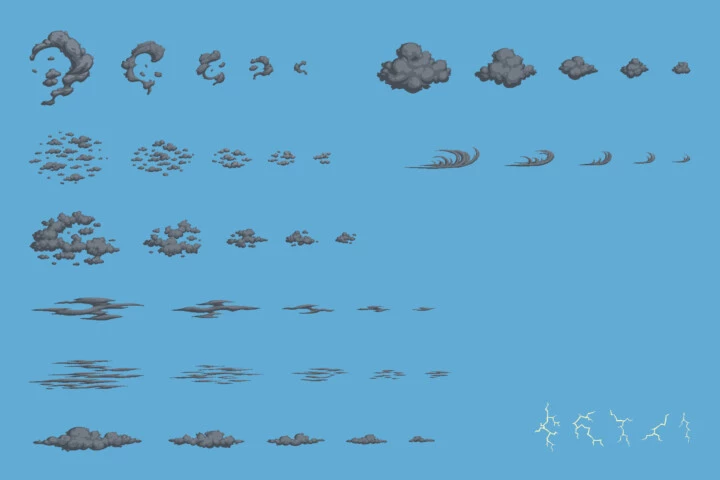Free Clouds Pixel Art Asset Pack