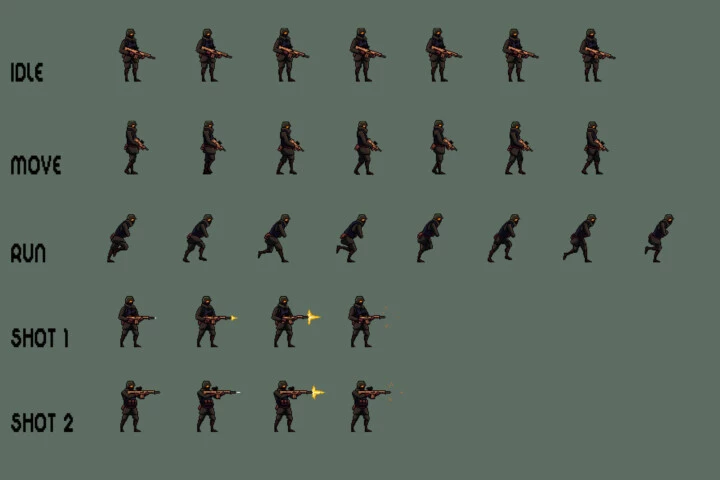 Free Soldier Sprite Sheets Pixel Art