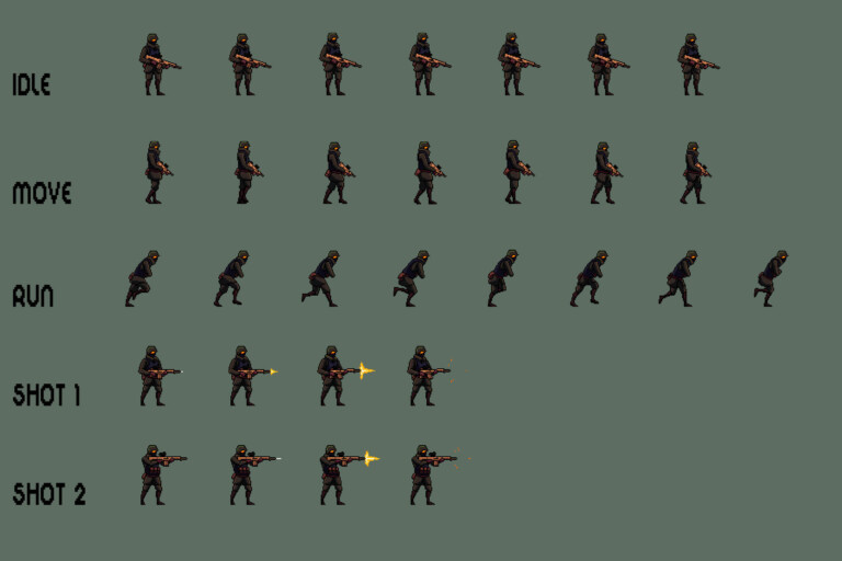 Free Soldier Sprite Sheets Pixel Art Download - CraftPix.net