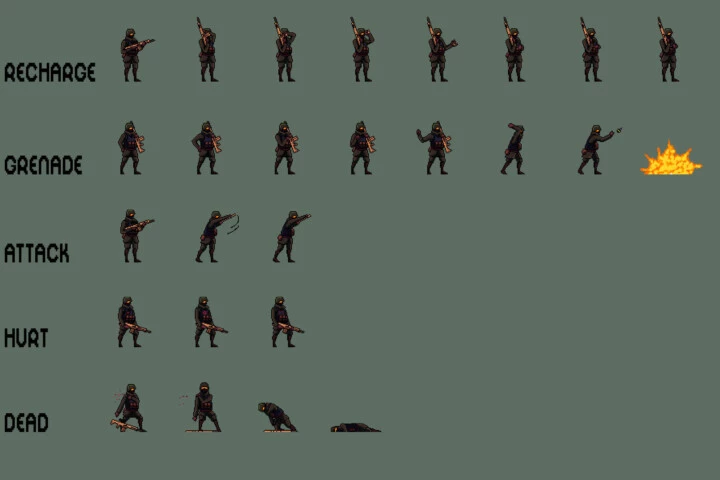 Free Soldier Sprite Sheets Pixel Art