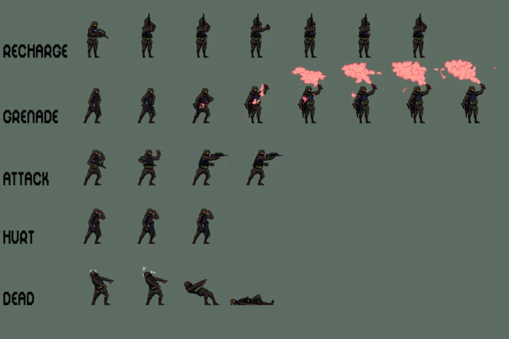 Free Soldier Sprite Sheets Pixel Art