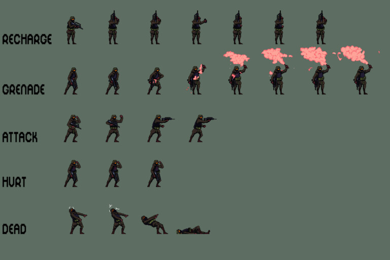 Free Soldier Sprite Sheets Pixel Art Download - CraftPix.net