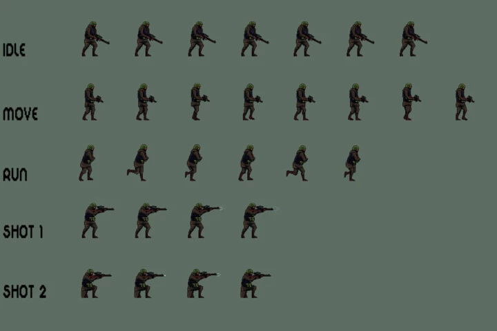 Free Soldier Sprite Sheets Pixel Art