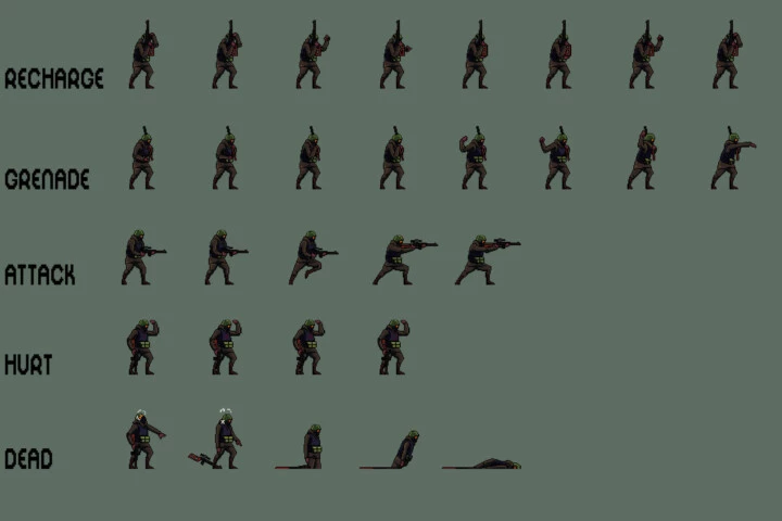 Free Soldier Sprite Sheets Pixel Art