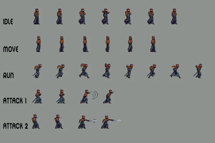 Free Wizard Sprite Sheets Pixel Art