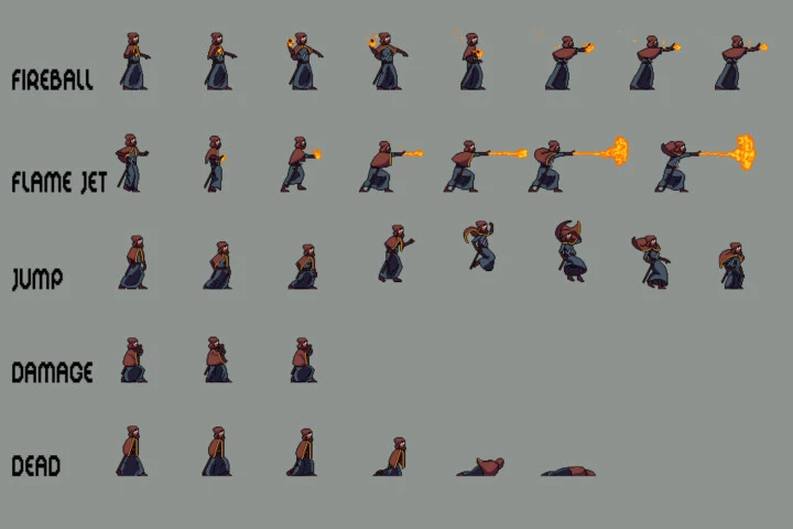 Free Wizard Sprite Sheets Pixel Art