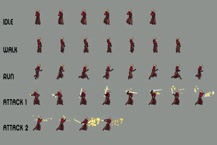 Free Wizard Sprite Sheets Pixel Art
