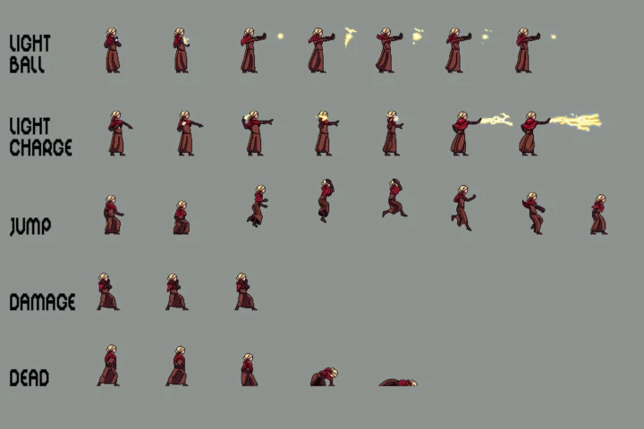Free Wizard Sprite Sheets Pixel Art