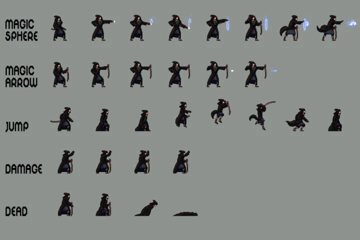 Free Wizard Sprite Sheets Pixel Art