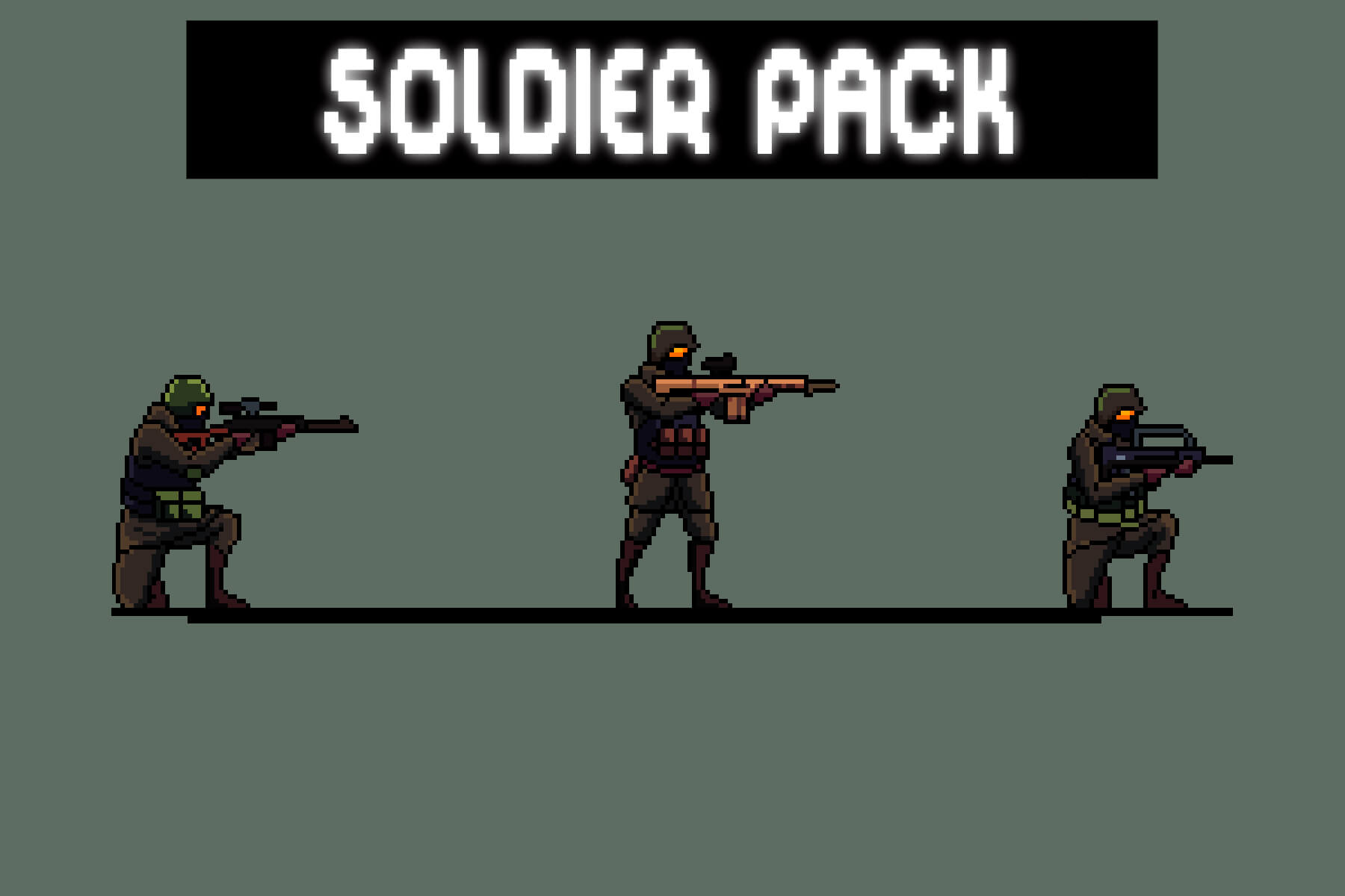 Premium Vector  Soldier game sprites