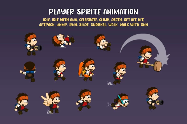 Animated Boy Character Sprite Pack