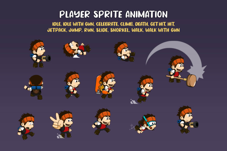 Animated Boy Character Sprite Pack - CraftPix.net