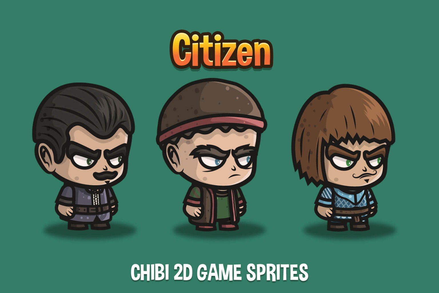 Citizen Chibi Character Sprites Download - CraftPix.net