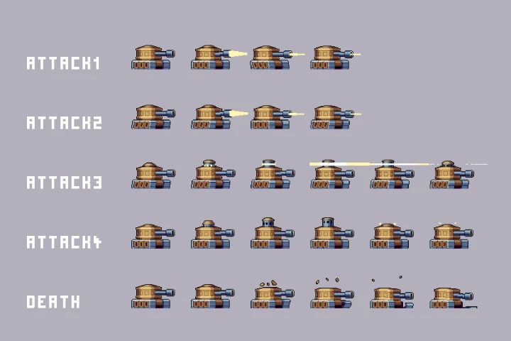 Desert Bosses Pixel Art Sprite Sheet Pack