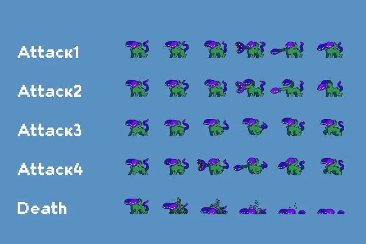 Free Forest Bosses Pixel Art Sprite Sheet Pack