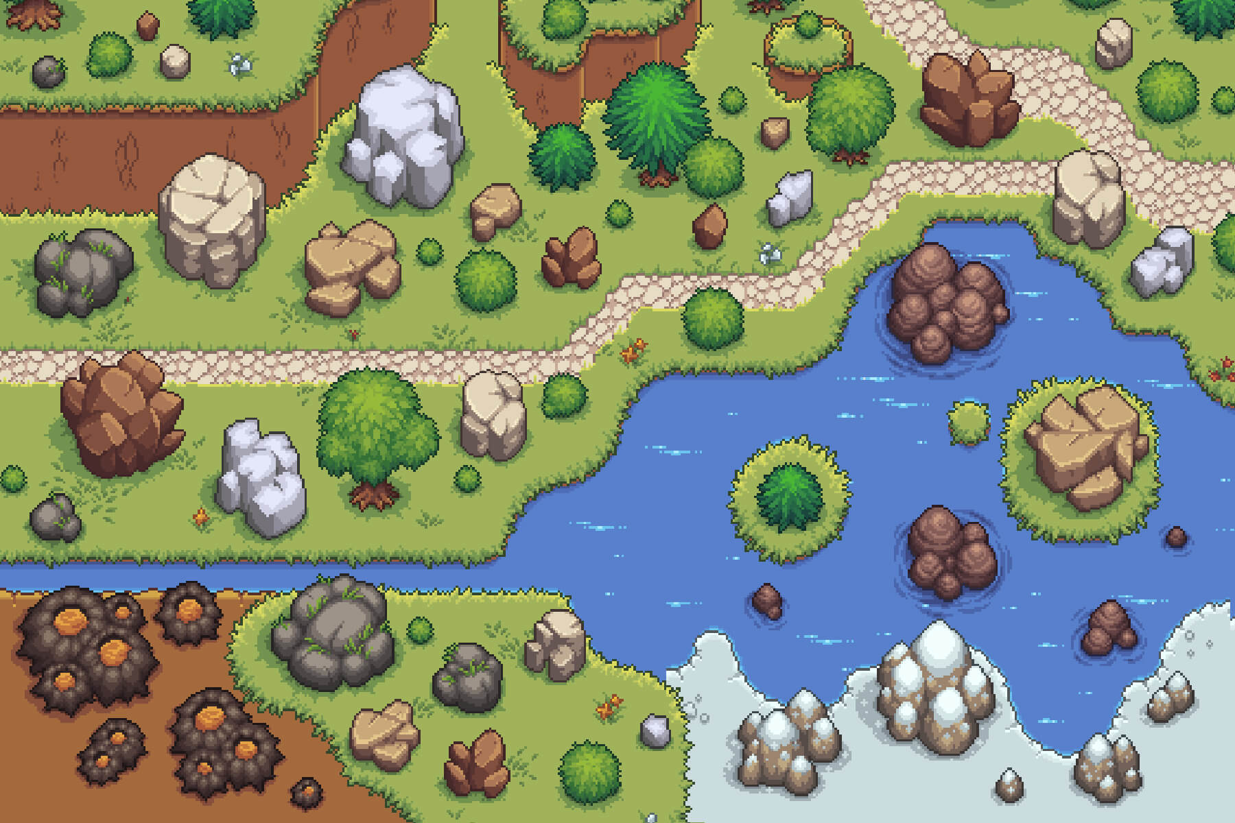 Pixel Landscape Top Down