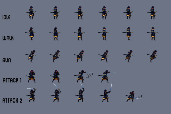 Free Samurai Pixel Art Sprite Sheets Download - CraftPix.net