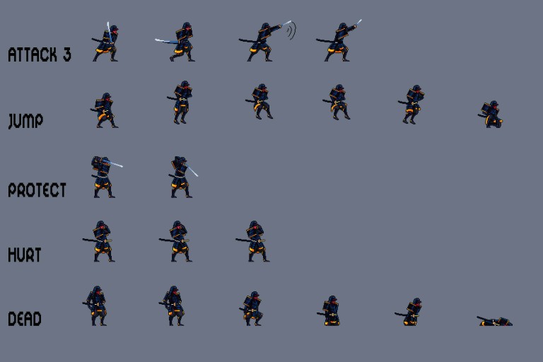 Free Samurai Pixel Art Sprite Sheets Download - CraftPix.net