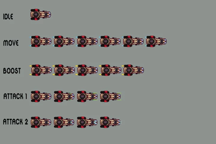 Free Spaceship Pixel Art Sprite Sheets