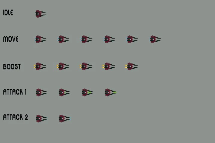 Free Spaceship Pixel Art Sprite Sheets