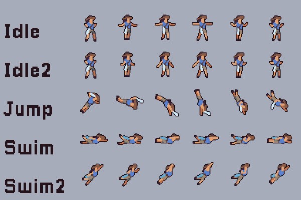 Free Swimming Characters Animation Pixel Art - CraftPix.net